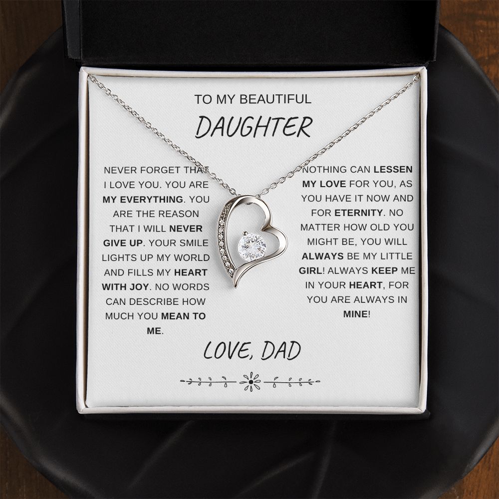 To My Daughter | Forever Love Necklace | Never Forget That I Love You