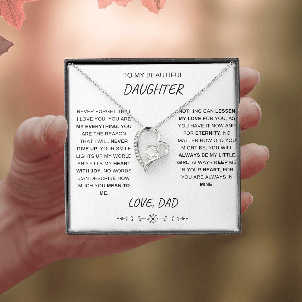 To My Daughter | Forever Love Necklace | Never Forget That I Love You
