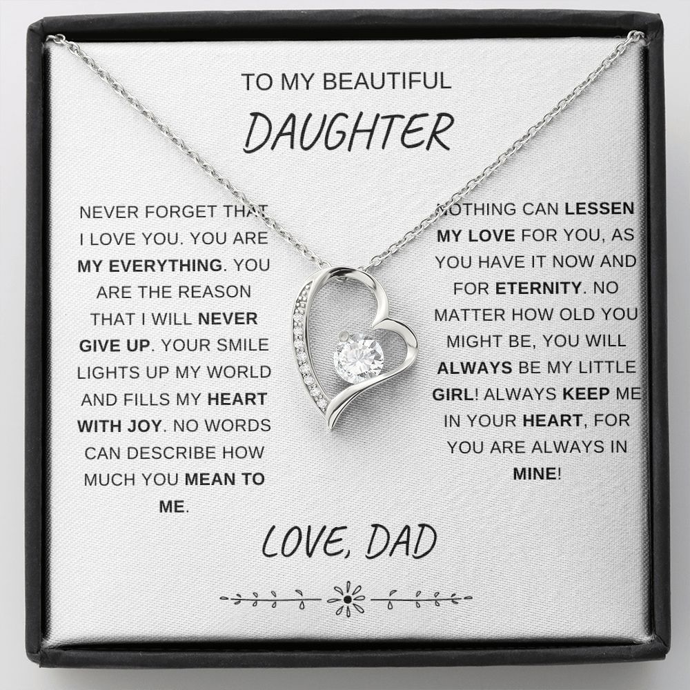 To My Daughter | Forever Love Necklace | Never Forget That I Love You