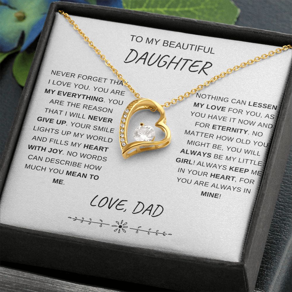 To My Daughter | Forever Love Necklace | Never Forget That I Love You