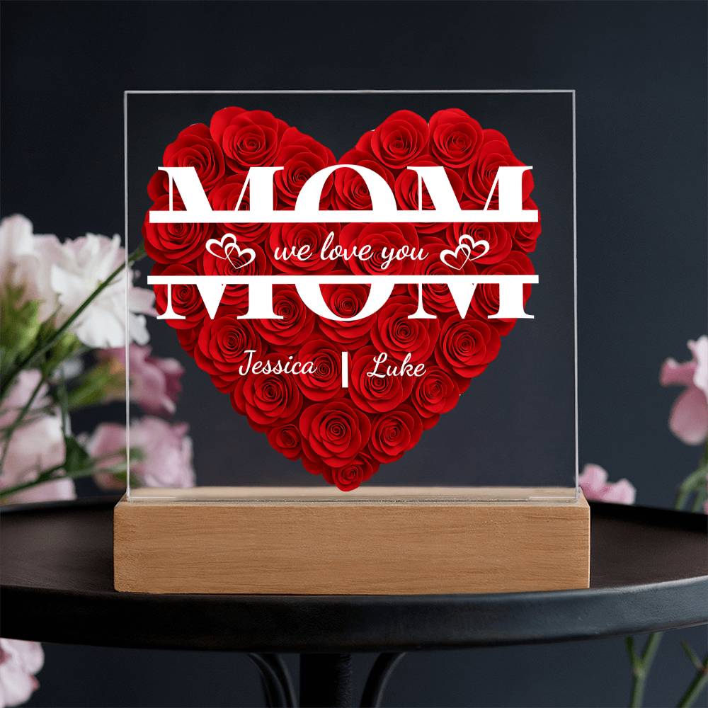 Personalized Mom Flower | Acrylic  Plaque | Mother's Day