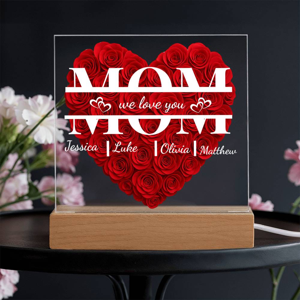 Personalized Mom Flower | Acrylic  Plaque | Mother's Day