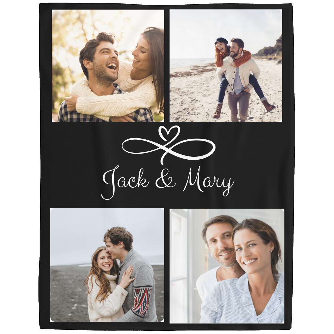 Personalized Couple Photo Fleece Blanket