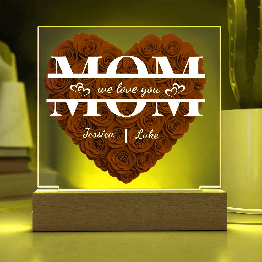 Personalized Mom Flower | Acrylic  Plaque | Mother's Day