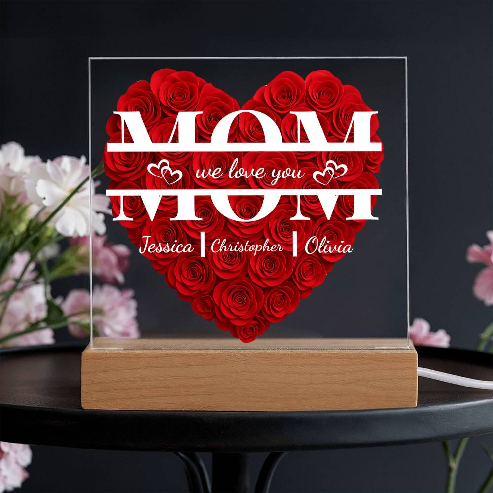 Personalized Mom Flower | Acrylic  Plaque | Mother's Day
