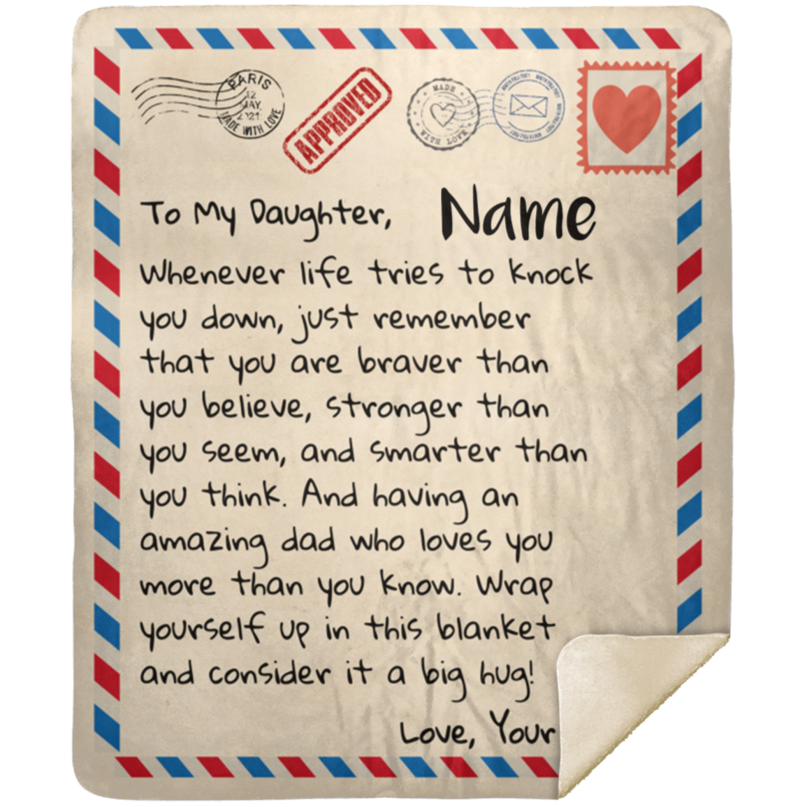 To My Daughter | Love Dad | Letter Blanket