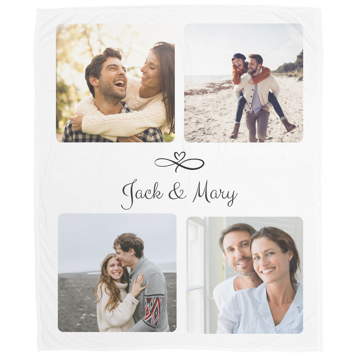 Personalized Couple Photo Fleece Blanket