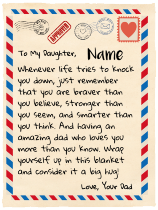 To My Daughter | Love Dad | Letter Blanket