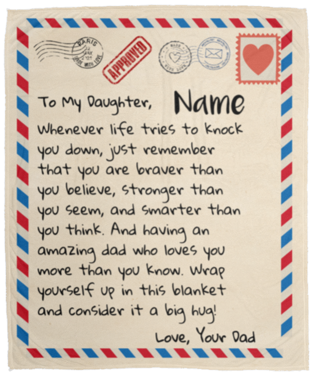 To My Daughter | Love Dad | Letter Blanket