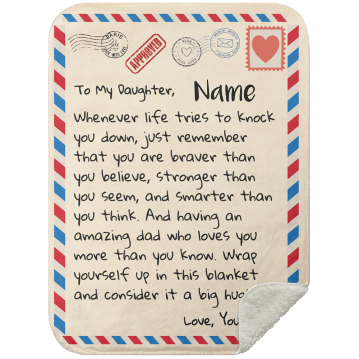 To My Daughter | Love Dad | Letter Blanket