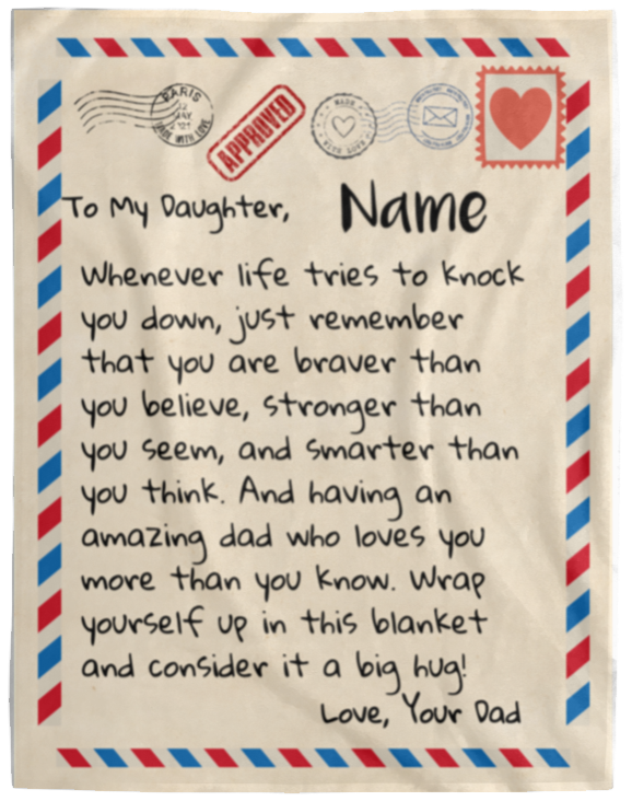 To My Daughter | Love Dad | Letter Blanket