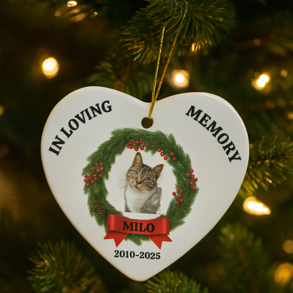 Custom Pet Memorial Ornament – Personalized Pet Loss Keepsake