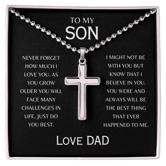 To My Son | Stainless Cross Necklace | I Believe In You