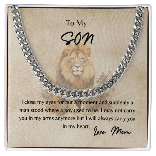 To My Son | Cuban Link Chain | I Will Always Carry You In My Heart