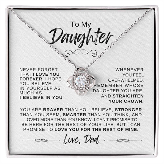 To My Daughter | Love Knot Necklace | Believe In You