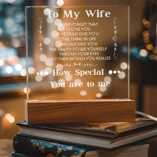 Gifts for Wife Mothers Day | How Special You Are  | Acrylic Plaque Anniversary Valentines Day Gift