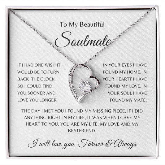 To My Soulmate |  Forever Love Necklace | Love You Longer