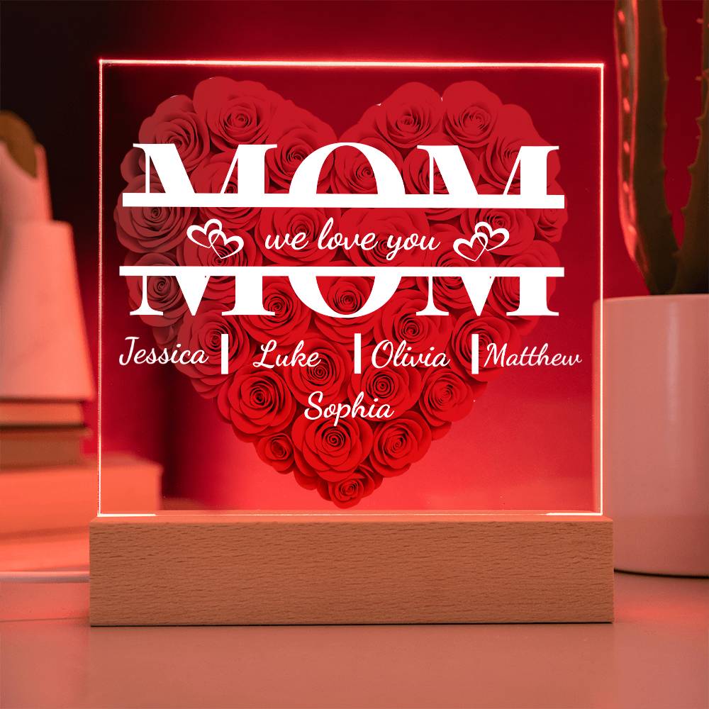 Personalized Mom Flower | Acrylic  Plaque | Mother's Day