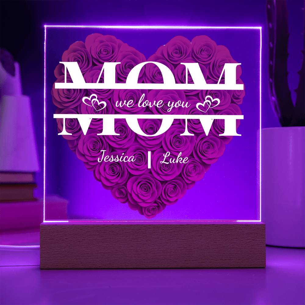 Personalized Mom Flower | Acrylic  Plaque | Mother's Day