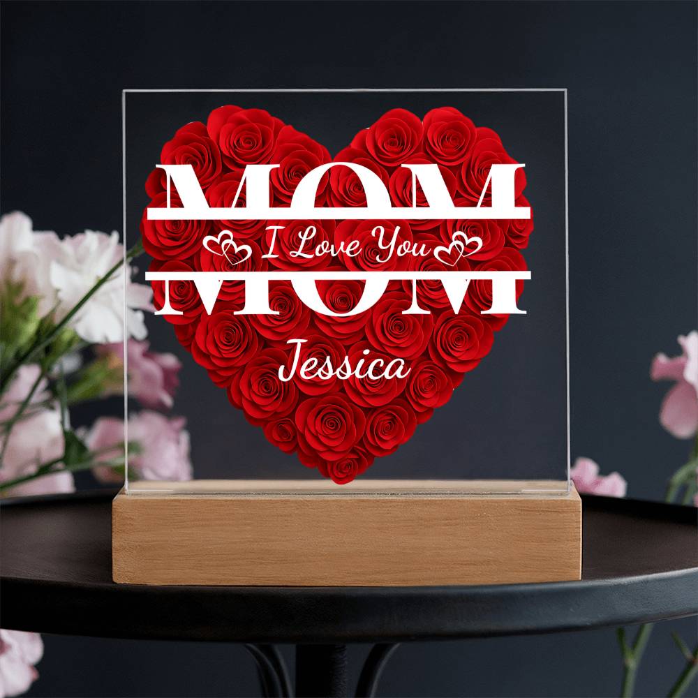 Personalized Mom Flower | Acrylic  Plaque | Mother's Day