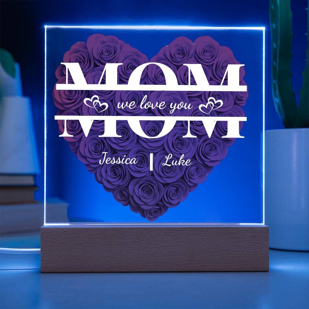Personalized Mom Flower | Acrylic  Plaque | Mother's Day