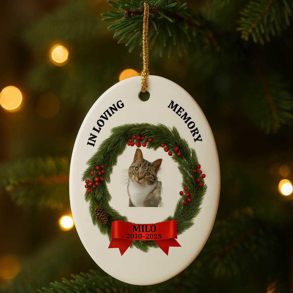 Custom Pet Memorial Ornament – Personalized Pet Loss Keepsake