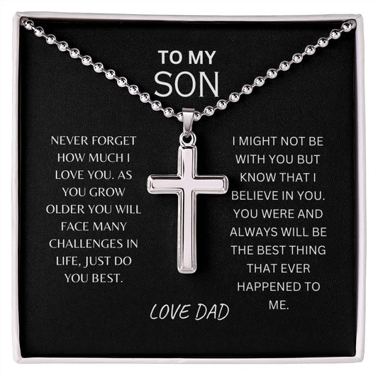 To My Son | Cross Necklace | Believe In You