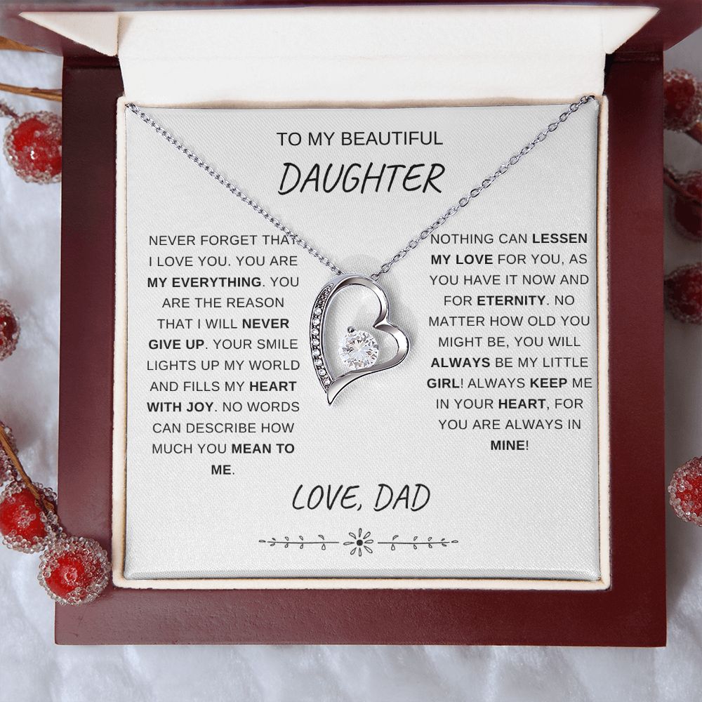To My Daughter | Forever Love Necklace | Never Forget That I Love You