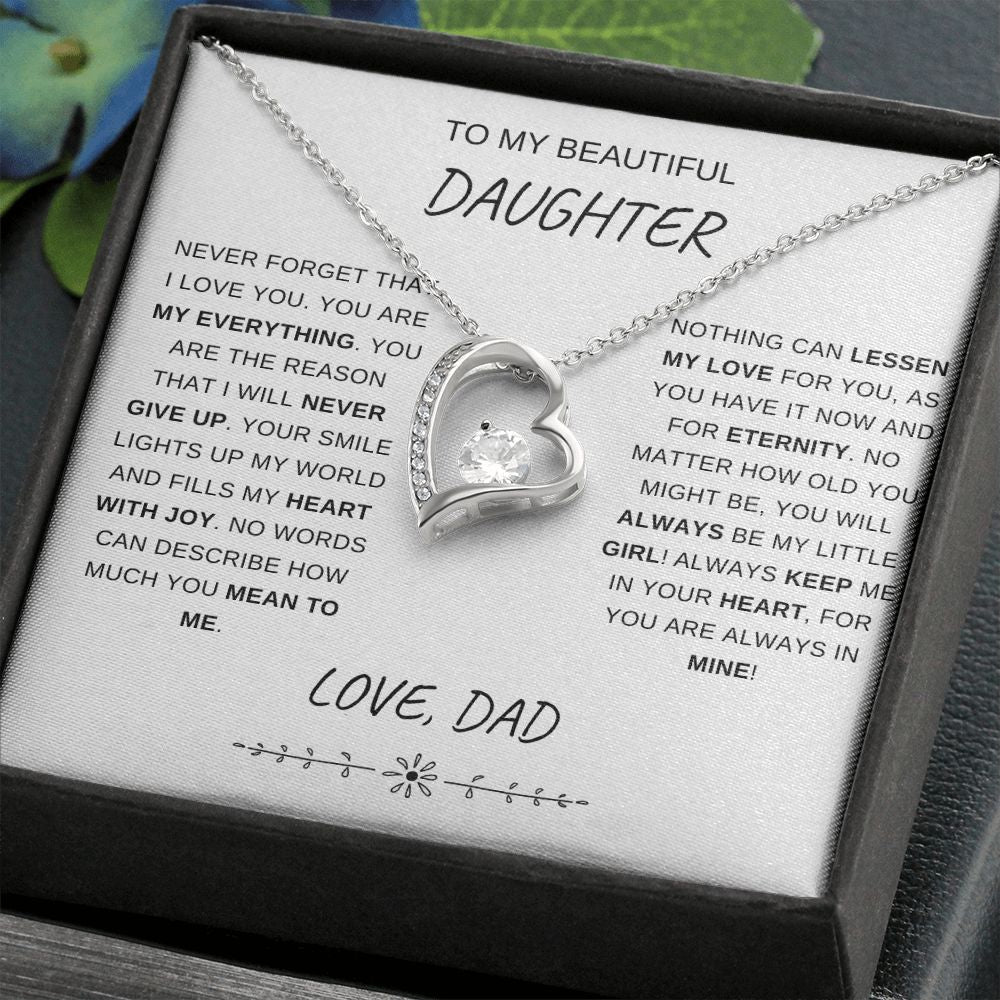 To My Daughter | Forever Love Necklace | Never Forget That I Love You